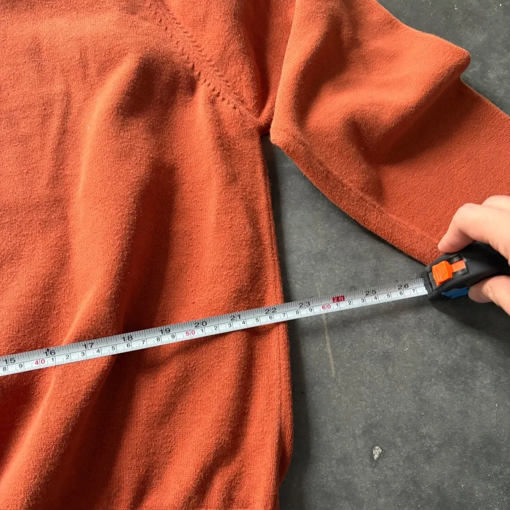 John Ashford Essentials Mens XXL Orange Cotton Knit Crewneck Pullover Sweater